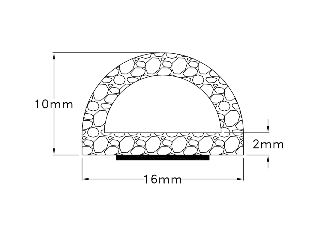 D Shape Rubber String D-Shaped Rubber Seals with Adhesive Backings