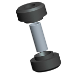 three-piece center-bonded rubber mount