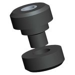 two-piece center-bonded rubber mount