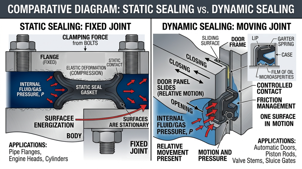 static sealing vs. dynamic sealing