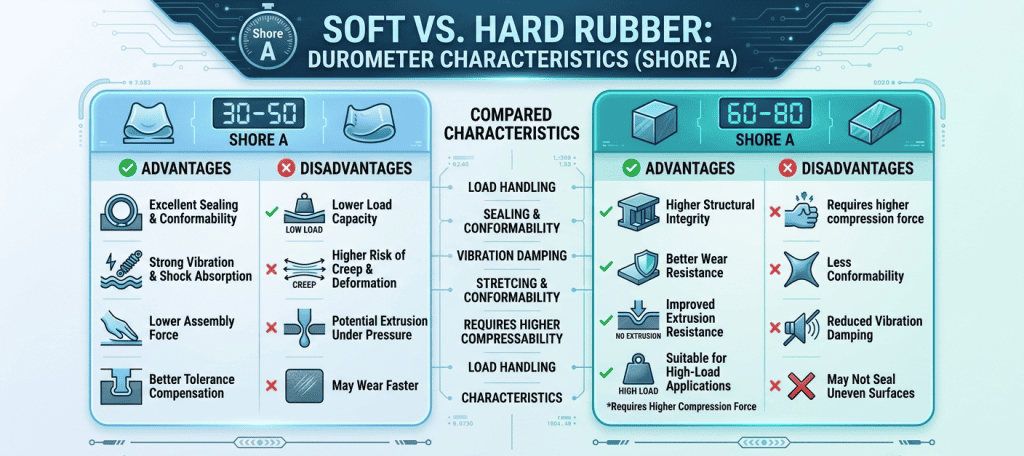 Soft Rubber vs. Hard Rubber Durometer