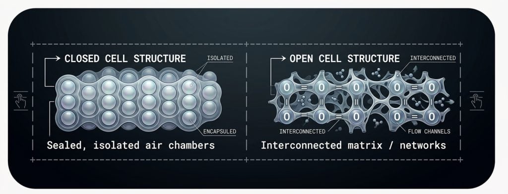 closed cell sponge vs. open cell sponge